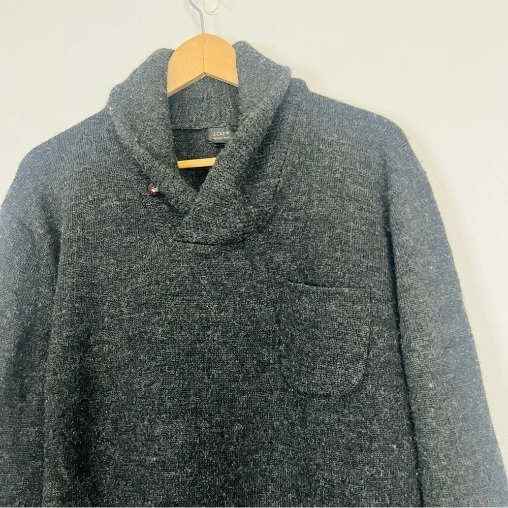 J. Crew Gray Merino Funnel Neck Pullover Sweatshirt XL